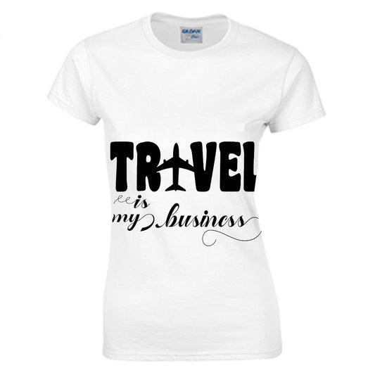 Travel Is My Business Women's O-neck T-shirt | Gildan 180GSM Cotton (DTG)