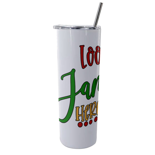 Jamaica Glitter Tumbler With Stainless Steel Straw 20oz