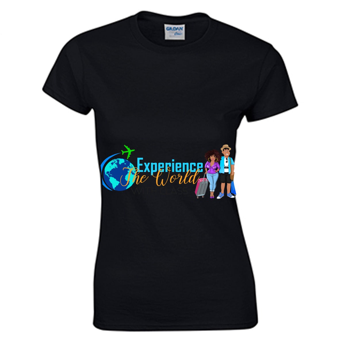 Experience The World With Class LLC Women's O-neck T-shirt | Gildan 180GSM Cotton (DTG)