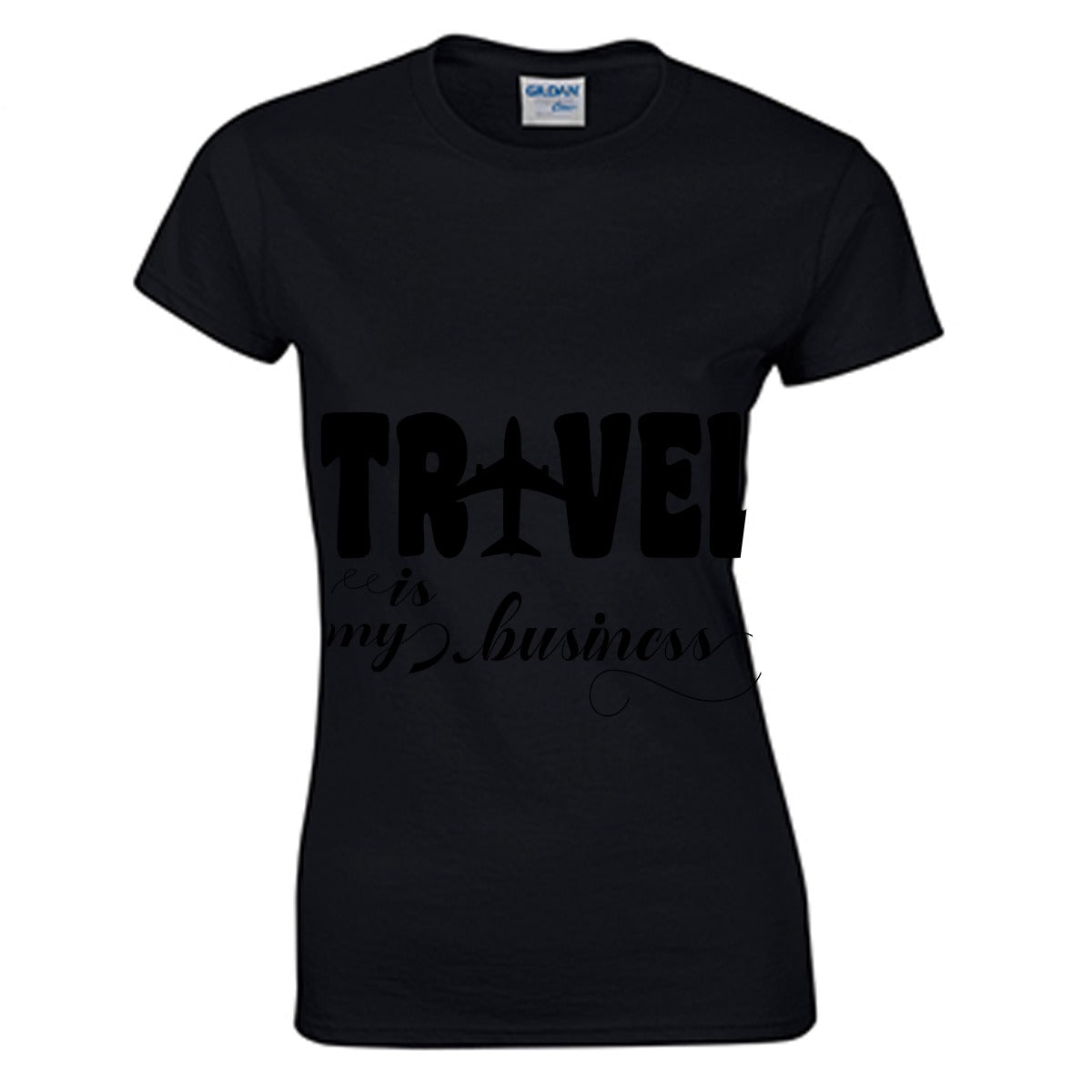 Travel Is My Business Women's O-neck T-shirt | Gildan 180GSM Cotton (DTG)