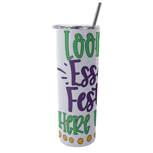 Essence Festival Glitter Tumbler With Stainless Steel Straw 20oz