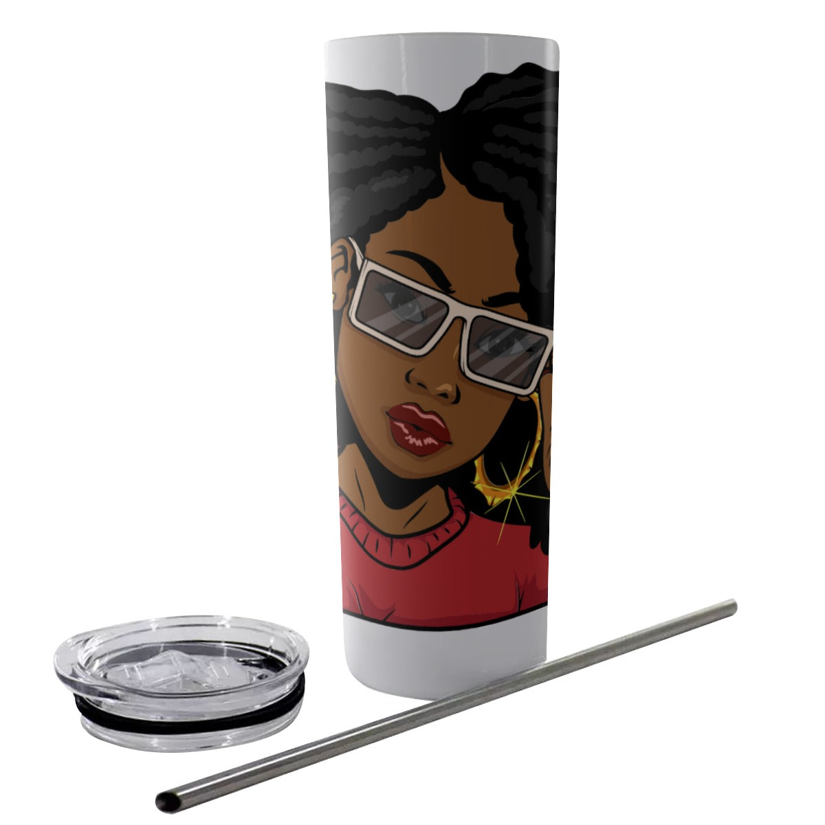 Blessed Glitter Tumbler With Stainless Steel Straw 20oz
