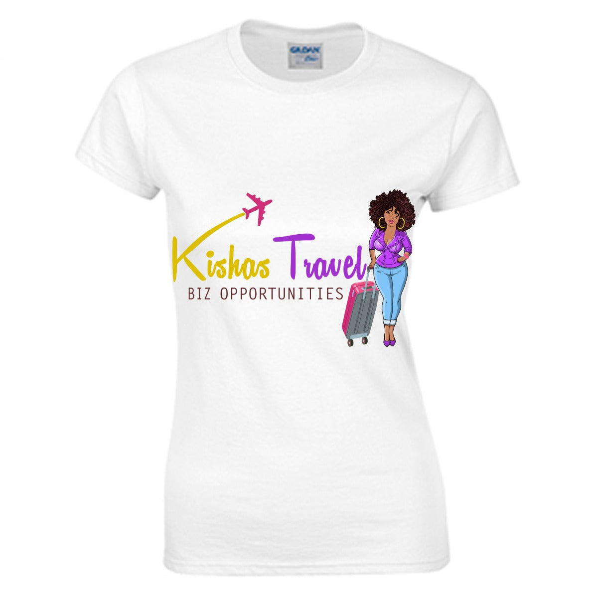 Kisha's Travel Biz Opportunities Women's O-neck T-shirt | Gildan 180GSM Cotton (DTG)
