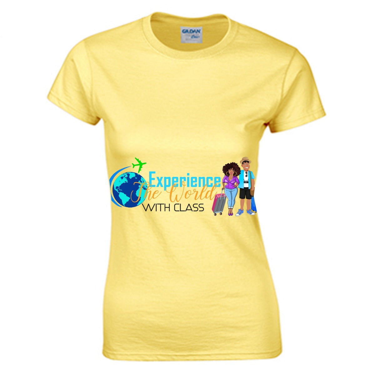 Experience The World With Class LLC Women's O-neck T-shirt | Gildan 180GSM Cotton (DTG)