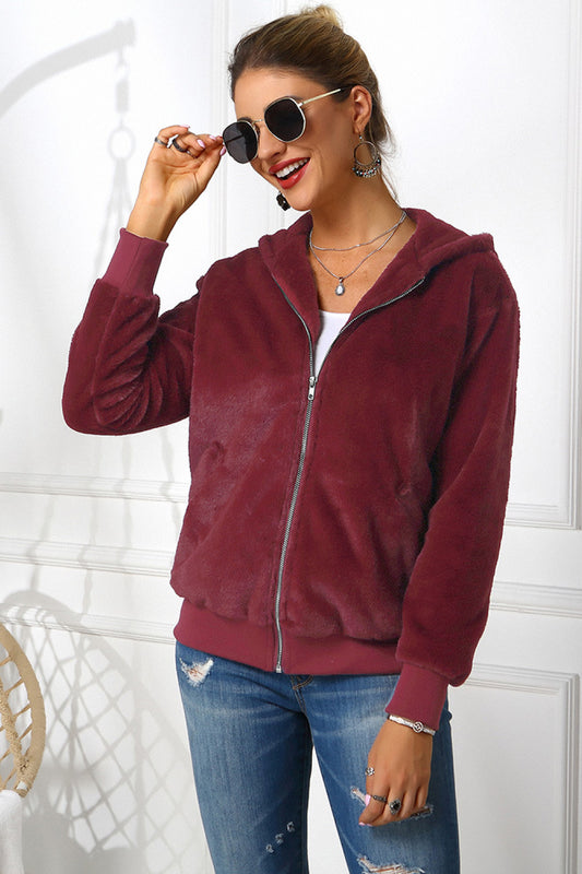 Zip Up Teddy Hoodie Jacket - Absolute Fashion 2020
