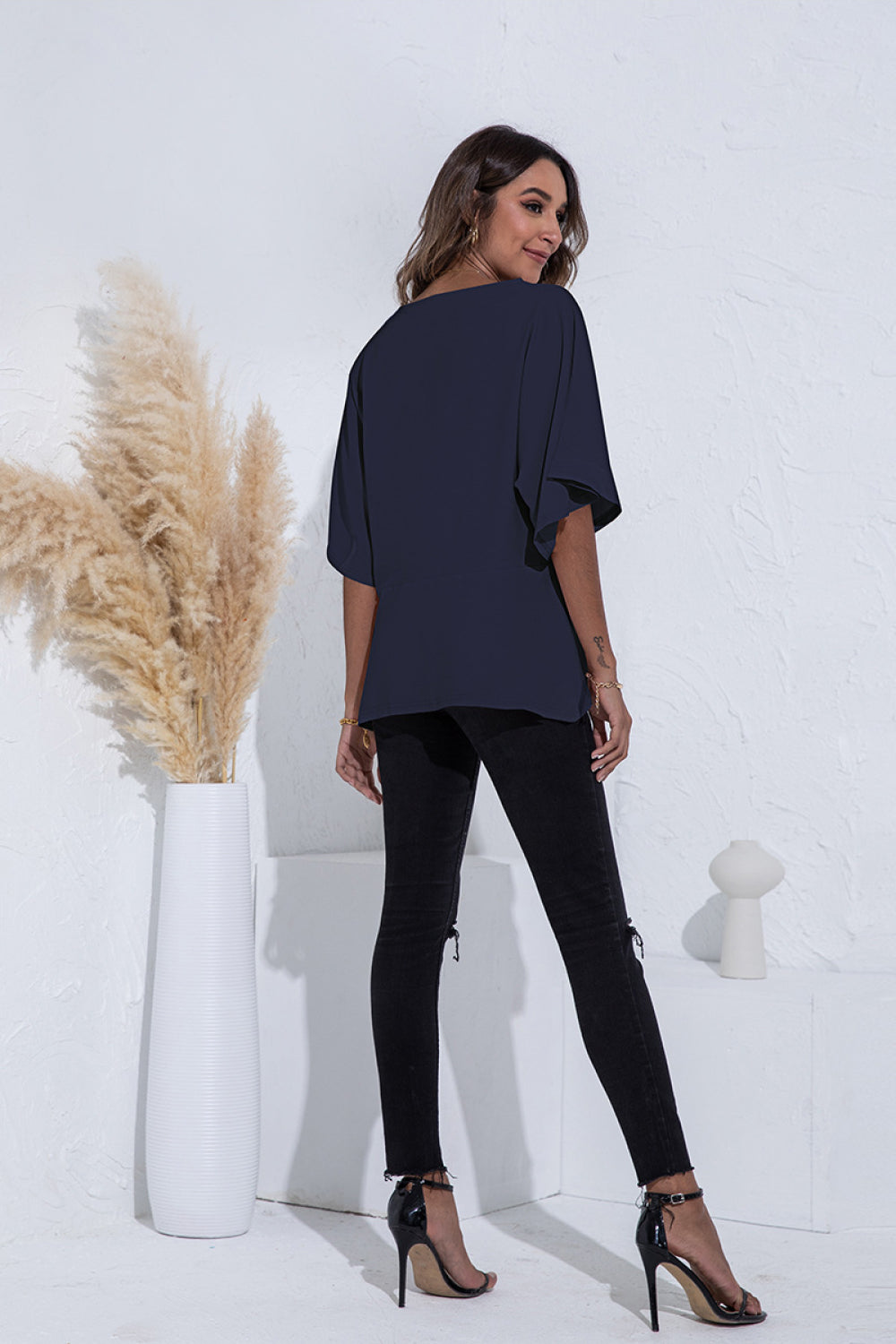 Flutter Sleeve V Neck Top - Absolute Fashion 2020