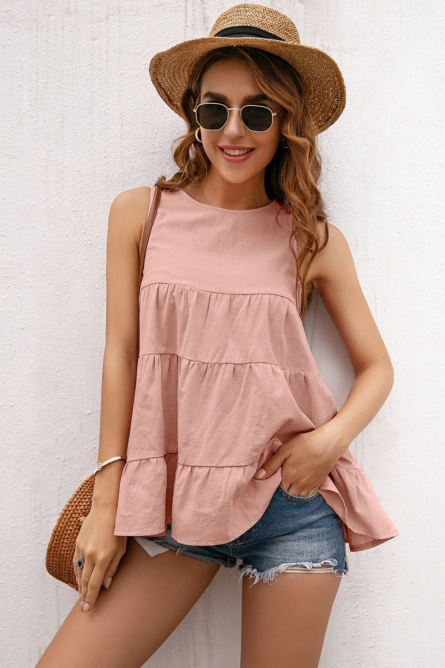 Tiered Layer Ruffle Hem Top - Absolute Fashion 2020
