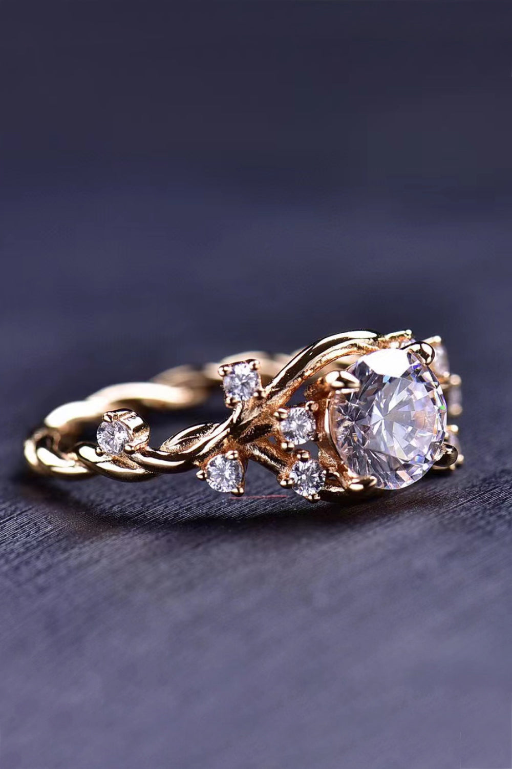 18K Gold-Plated 1 Carat Moissanite Ring