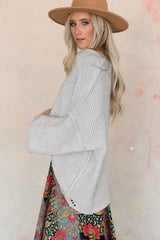 Round Neck Dropped Shoulder Sweater