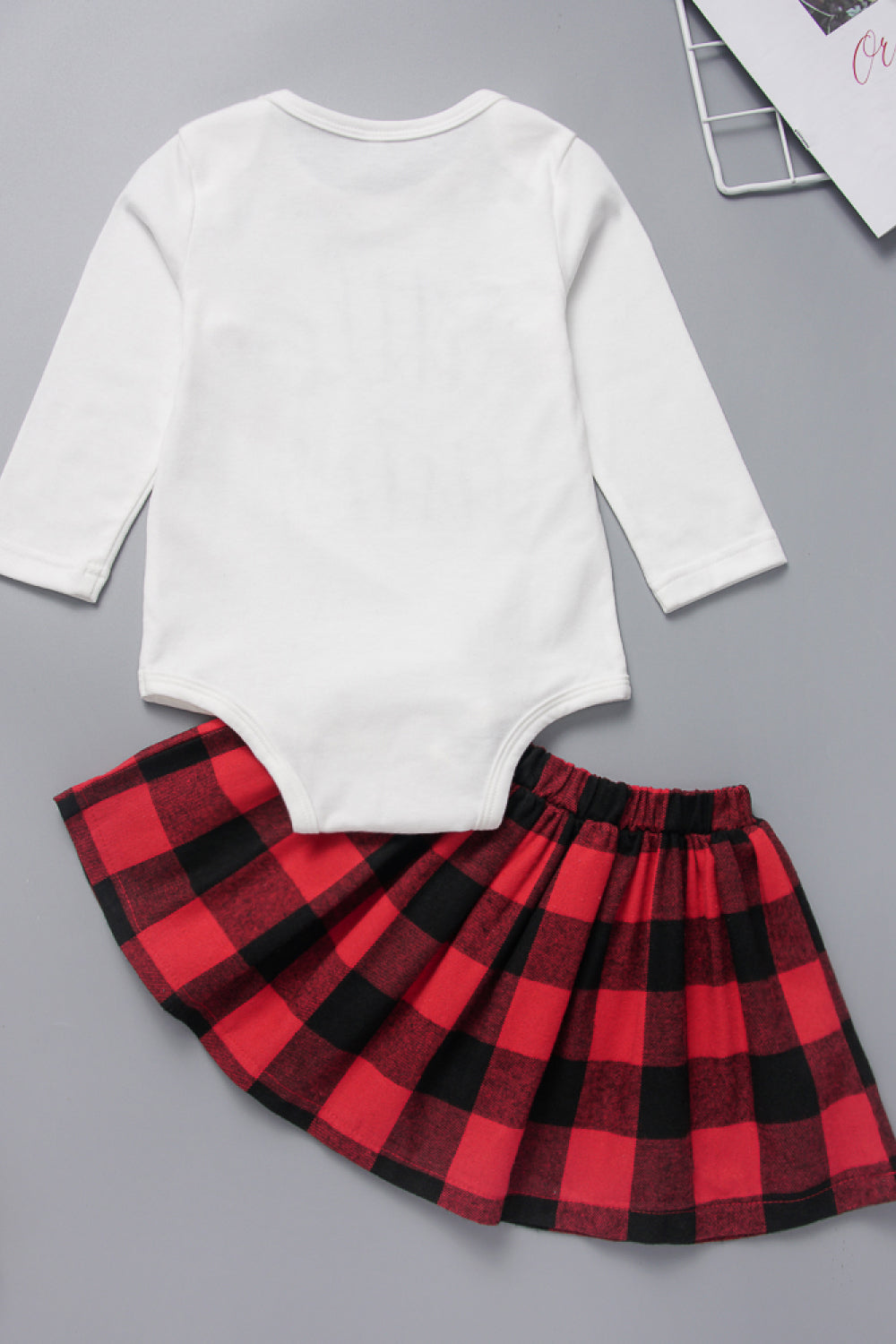 Baby Girls' Little Sister Bodysuit and Plaid Skirt Set