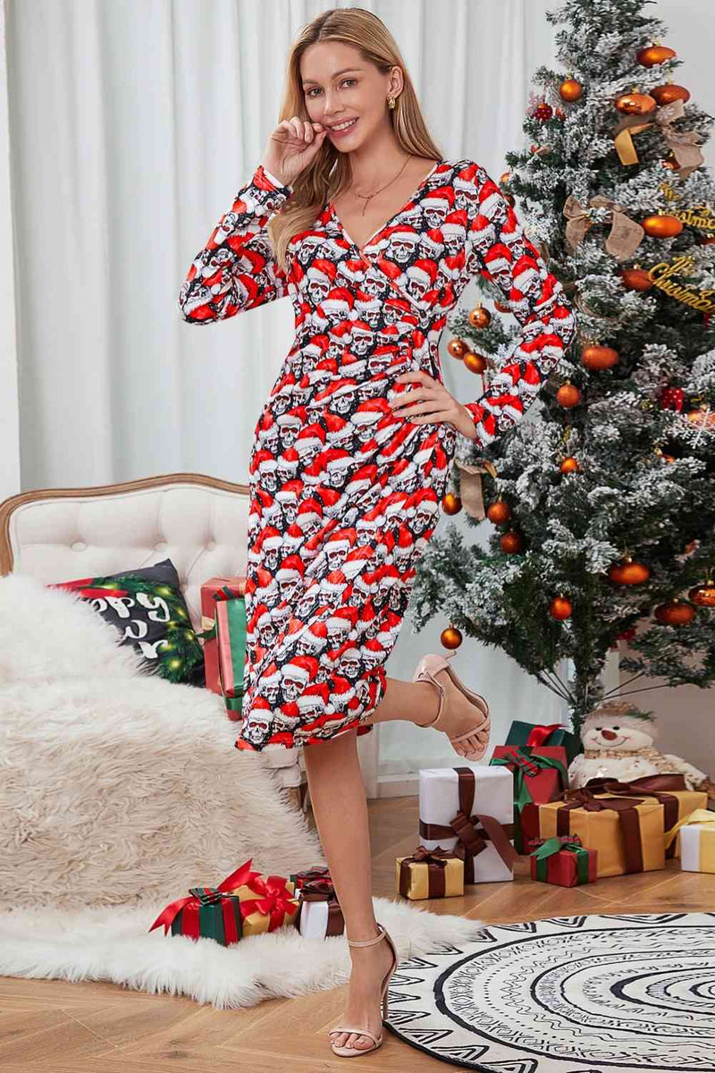 Christmas Element Print Long Sleeve Dress - Absolute fashion 2020