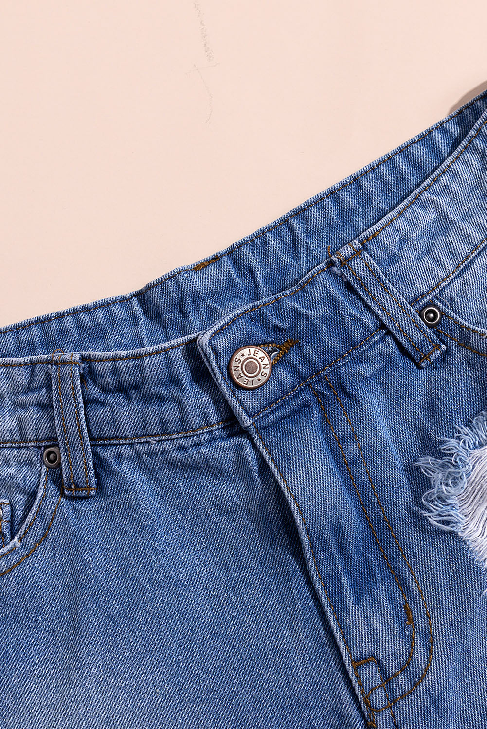 High Rise Distressed Denim Shorts - Absolute Fashion 2020