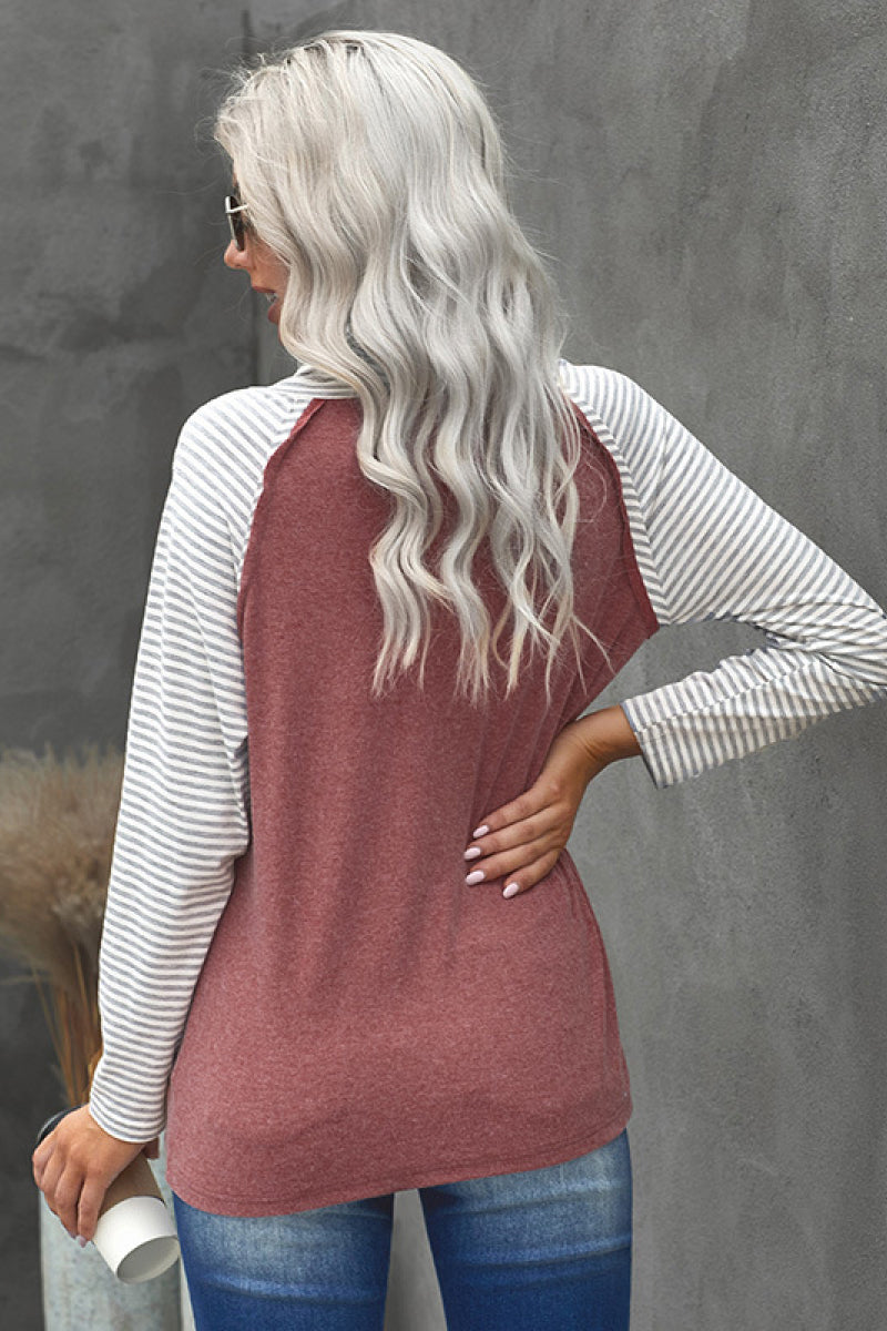 Contrast Striped Turtle Neck Tee - Absolute Fashion 2020