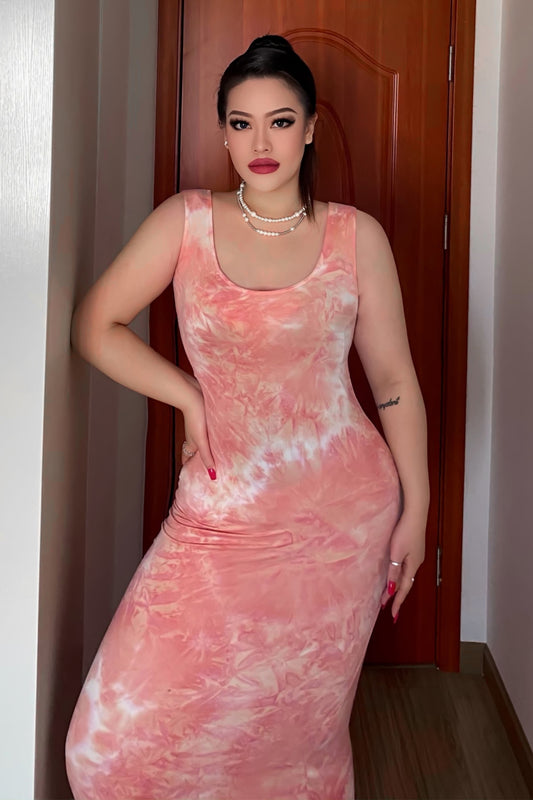 Tie Dye Fitted Dress - Absolute Fashion 2020