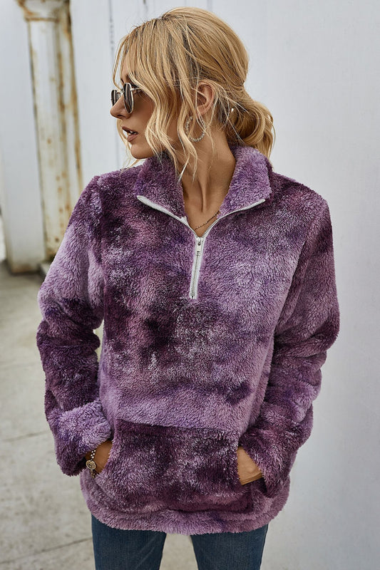 Tie Dye Quarter Zip Pullover - Absolute Fashion 2020