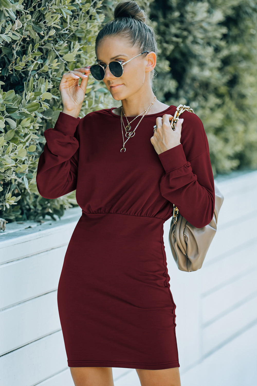 Drop Shoulder Pencil Hem Dress - Absolute Fashion 2020