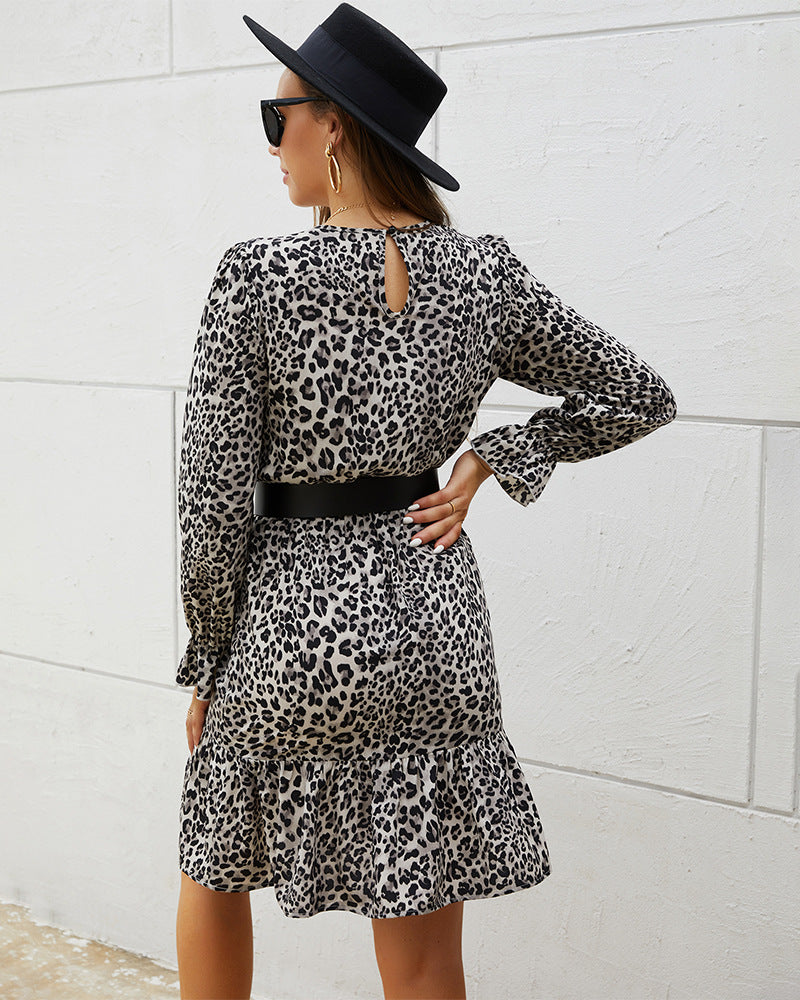 Animal Print  Belted Mermaid Dress - Absolute Fashion 2020