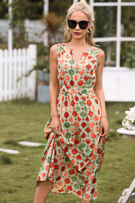 Colorful  Off Should V Neck  dress