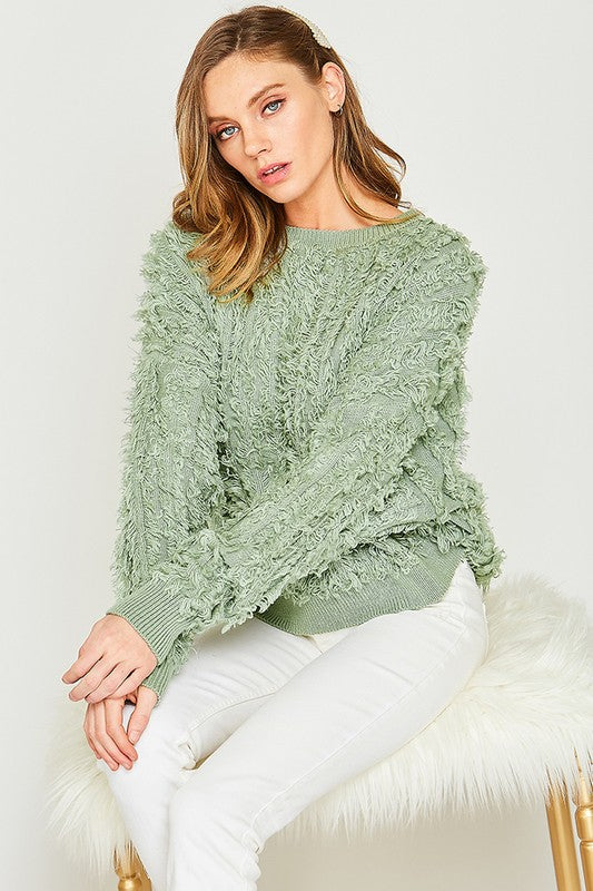 Textured Fuzzy Sweater