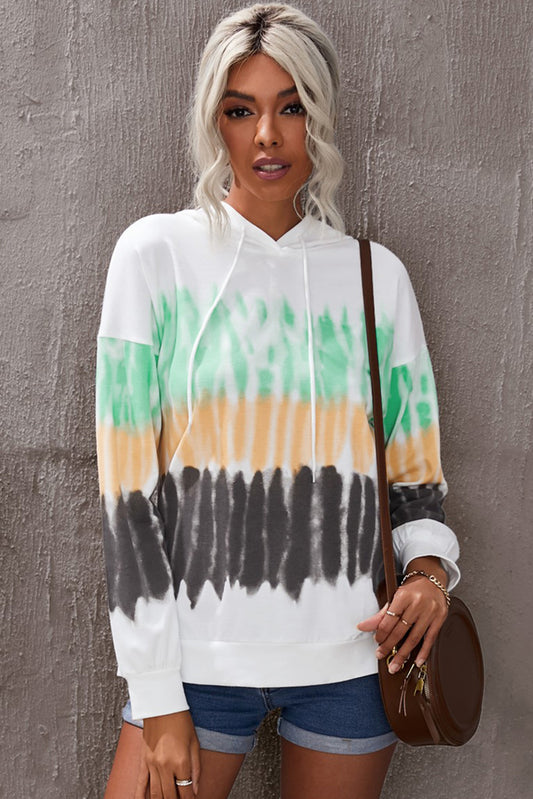 Tie-Dye Drawstring Pullover Hoodie - Absolute Fashion 2020
