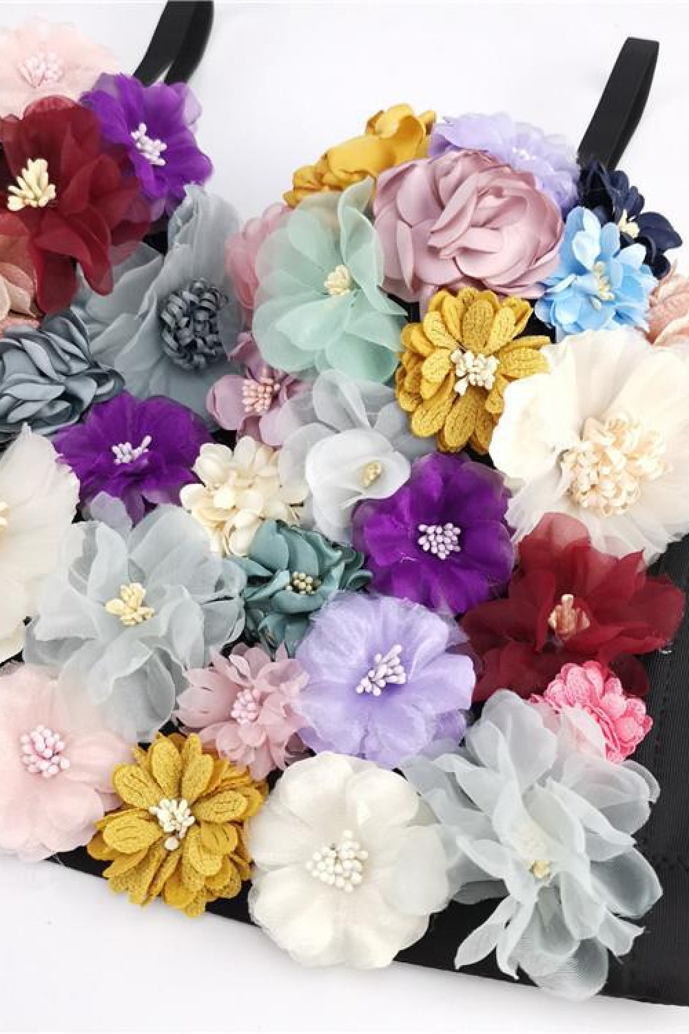 Flower Embellishment Longline Bralette