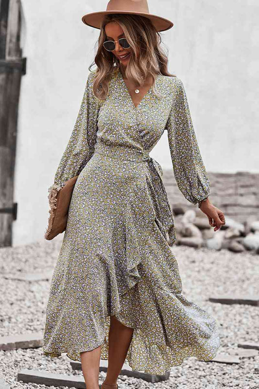 Floral Wrap Tied Swing Maxi Dress - Absolute Fashion 2020