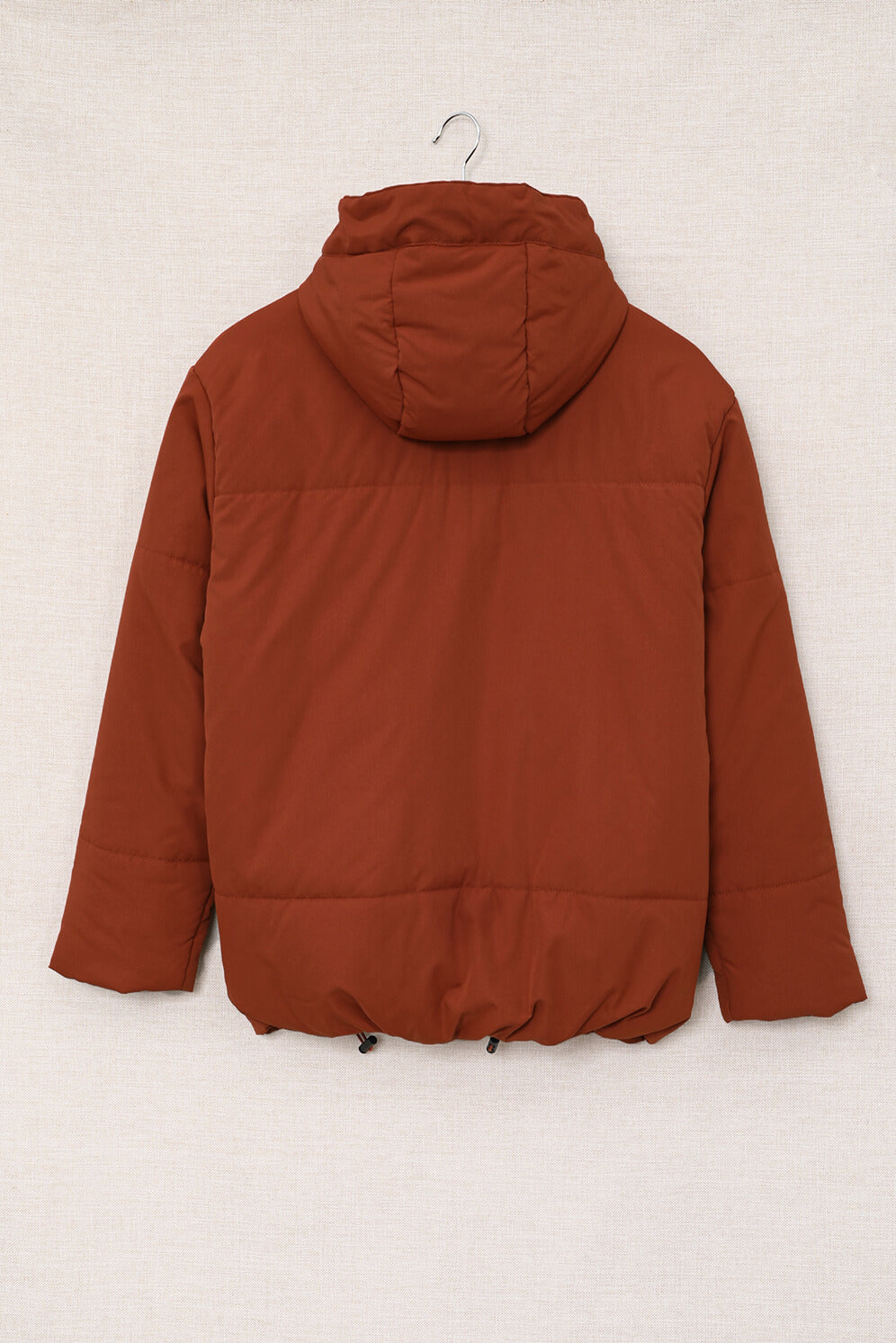 Drawstring Hem Hooded Jacket with Pockets