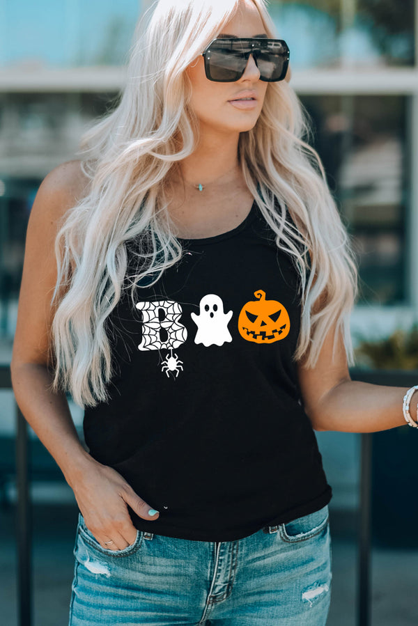 Round Neck BOO Graphic Tank Top - Absolute fashion 2020