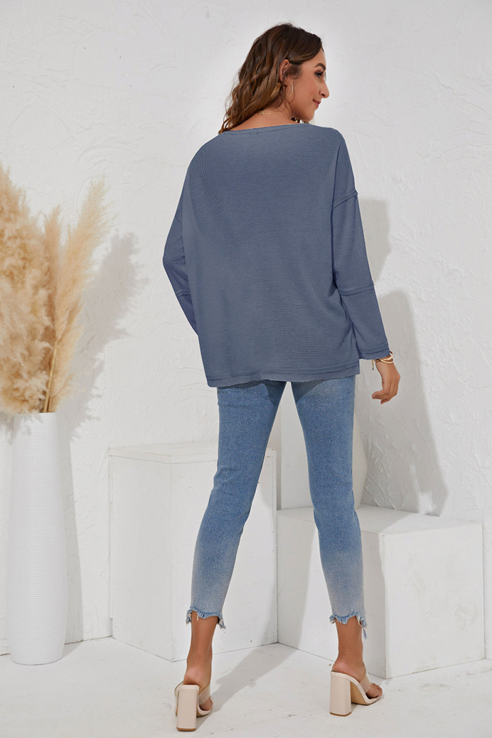 Eyelet Pocket V-Neck Top - Absolute Fashion 2020