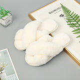 Faux Fur Crisscross Strap Slippers - Absolute fashion 2020