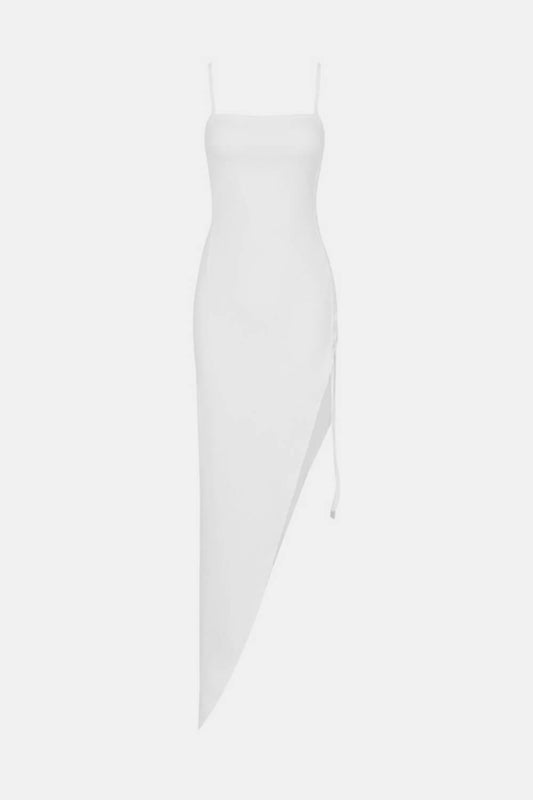 Lace-Up Spaghetti Strap Asymmetrical Hem Dress