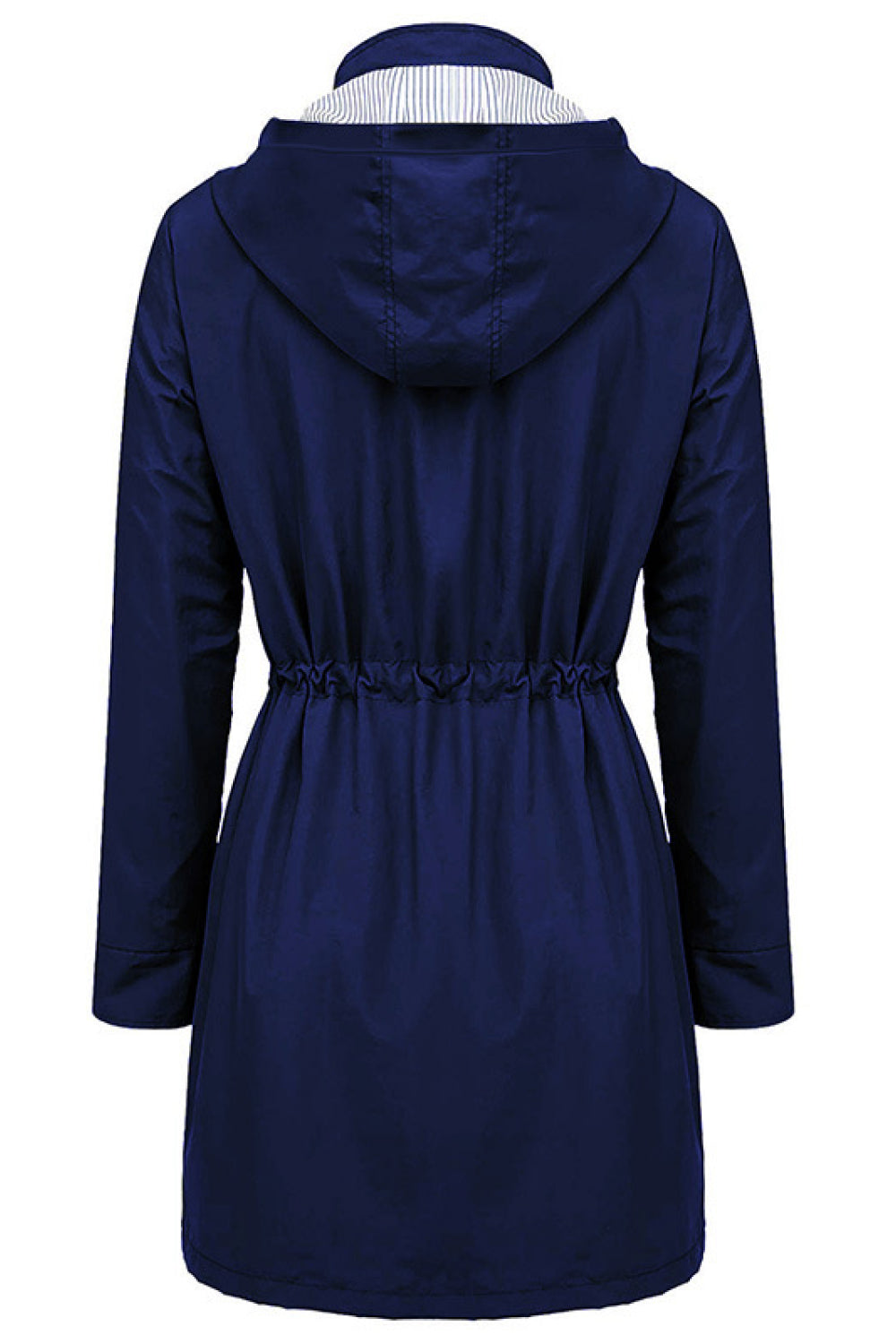 Drawstring Waist Flap Pocket Raincoat - Absolute Fashion 2020