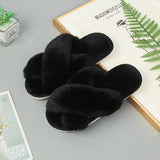 Faux Fur Crisscross Strap Slippers - Absolute fashion 2020