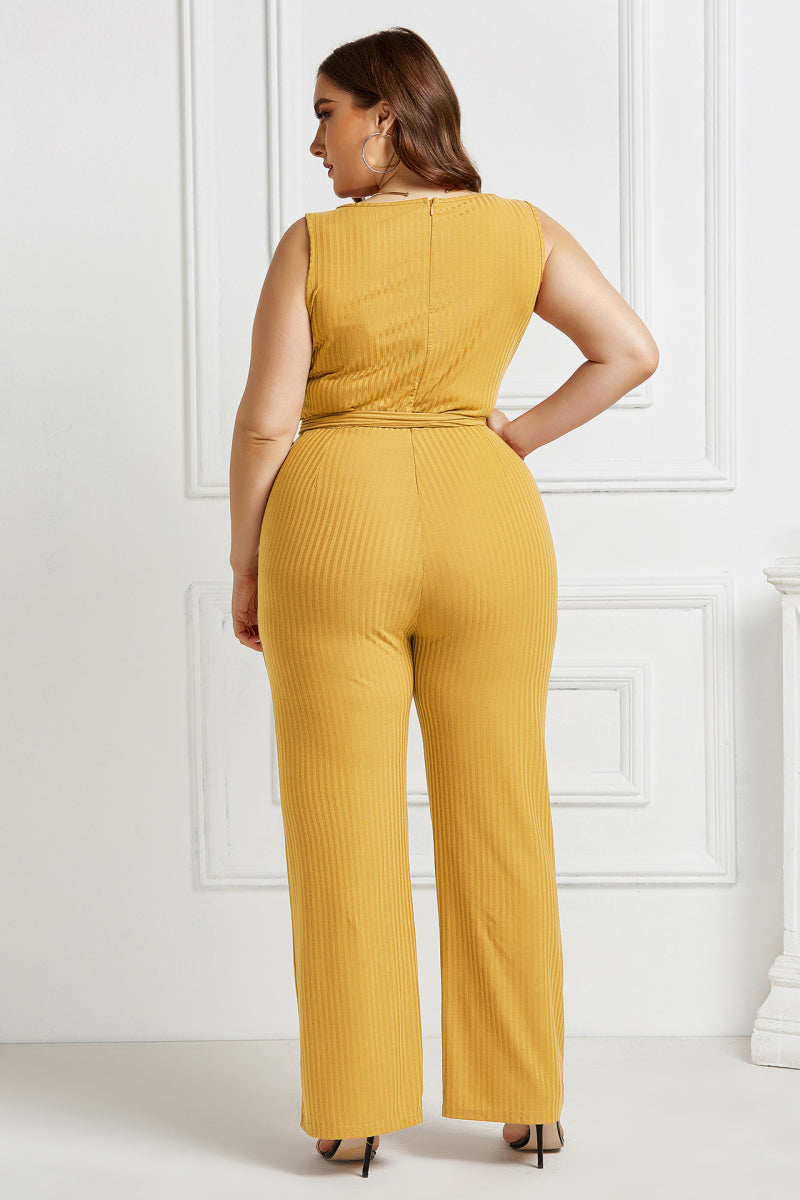 Button Front Self Belted Jumpsuit - Absolute Fashion 2020