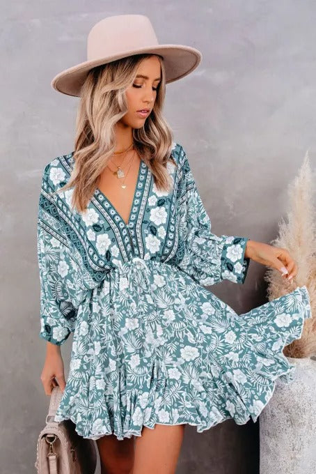 Bohemian Vintage Print Dress - Absolute Fashion 2020