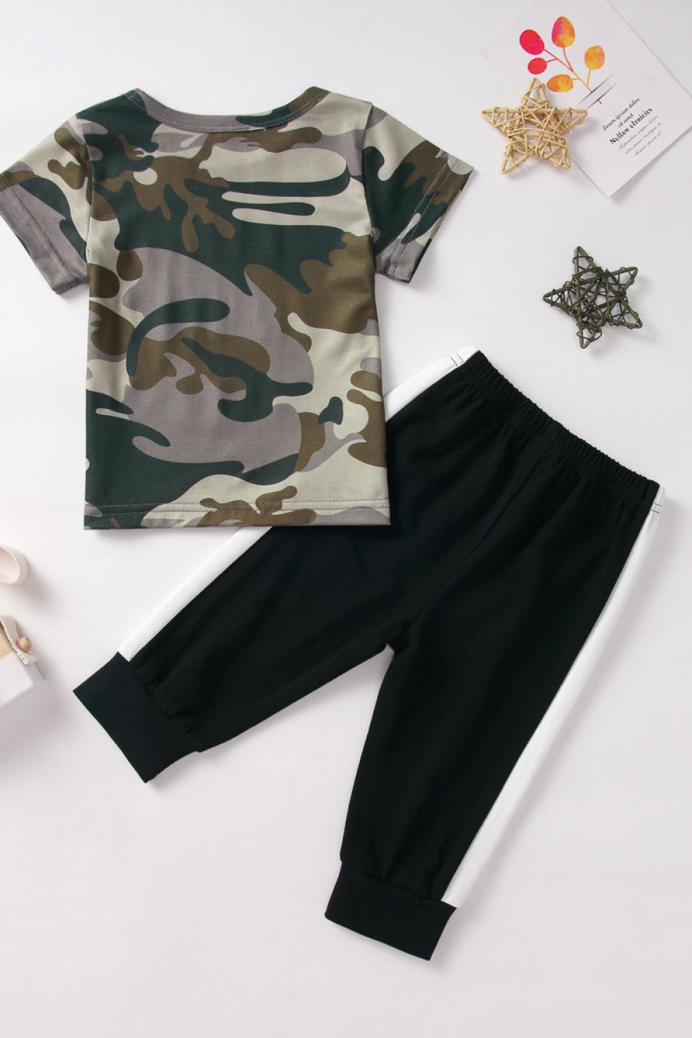 Baby Camouflage T-shirt and Solid Pants Set