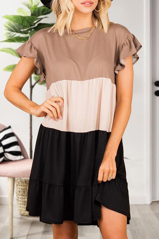 Ruffled Colorblock Dress - Absolute Fashion 2020