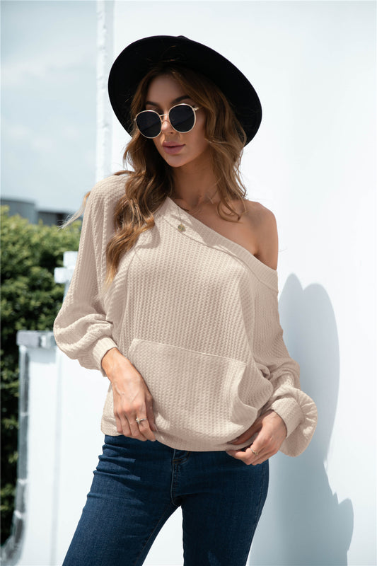 Raglan Sleeve Kangaroo Pocket Top - Absolute Fashion 2020