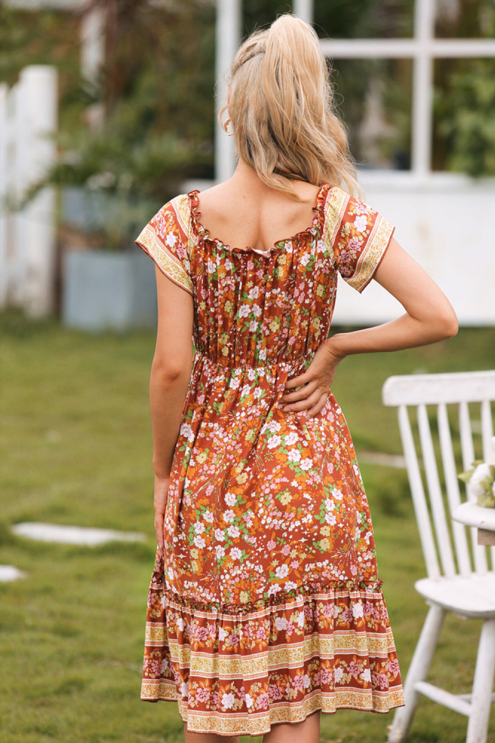 Bohemian Strapless Floral Dress