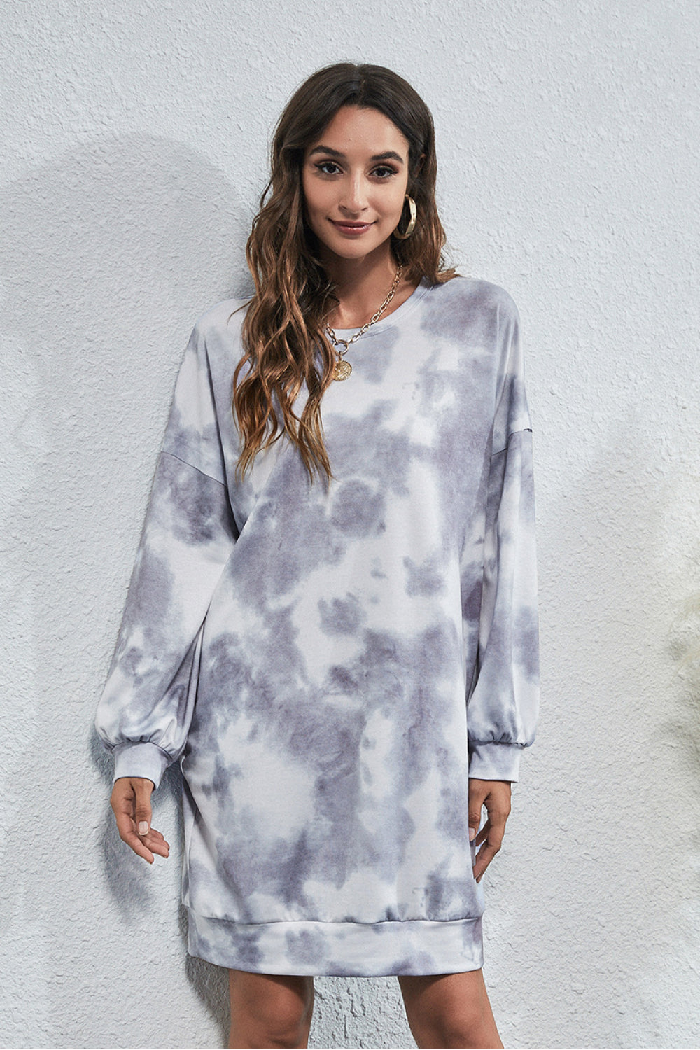 Tie-Dye Round Neck Dress - Absolute Fashion 2020