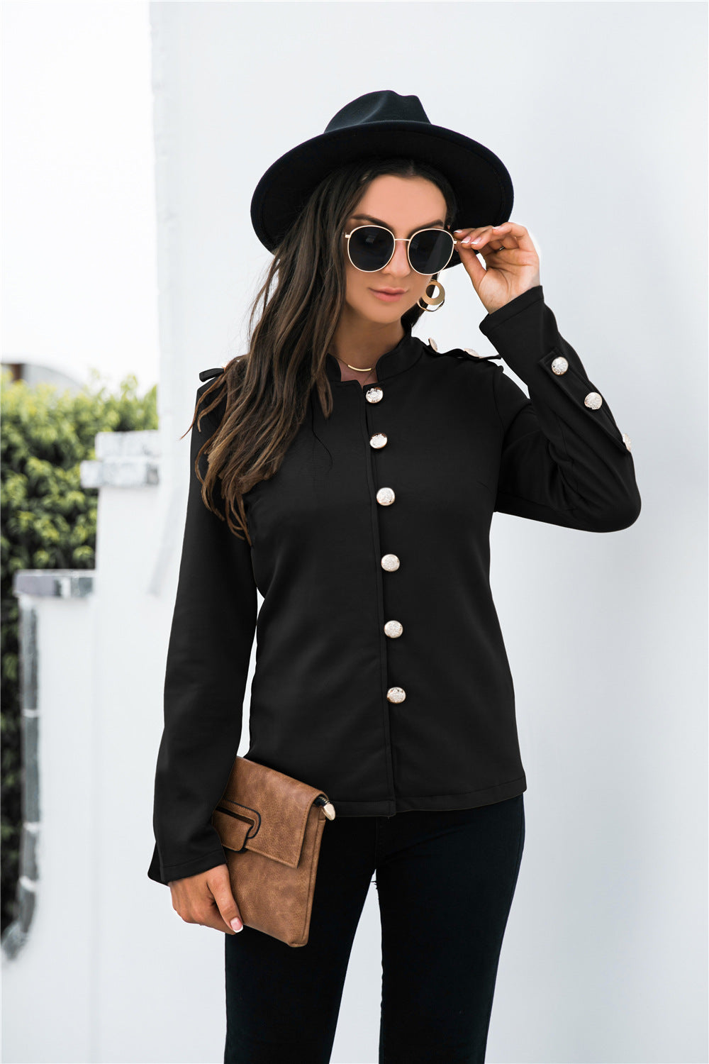 Single Breasted Mock Neck Blazer - Absolute Fashion 2020