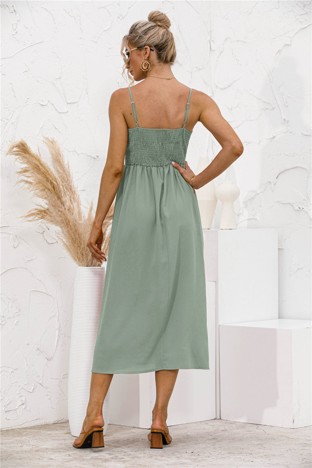 Spaghetti Straps Button down Dress - Absolute Fashion 2020