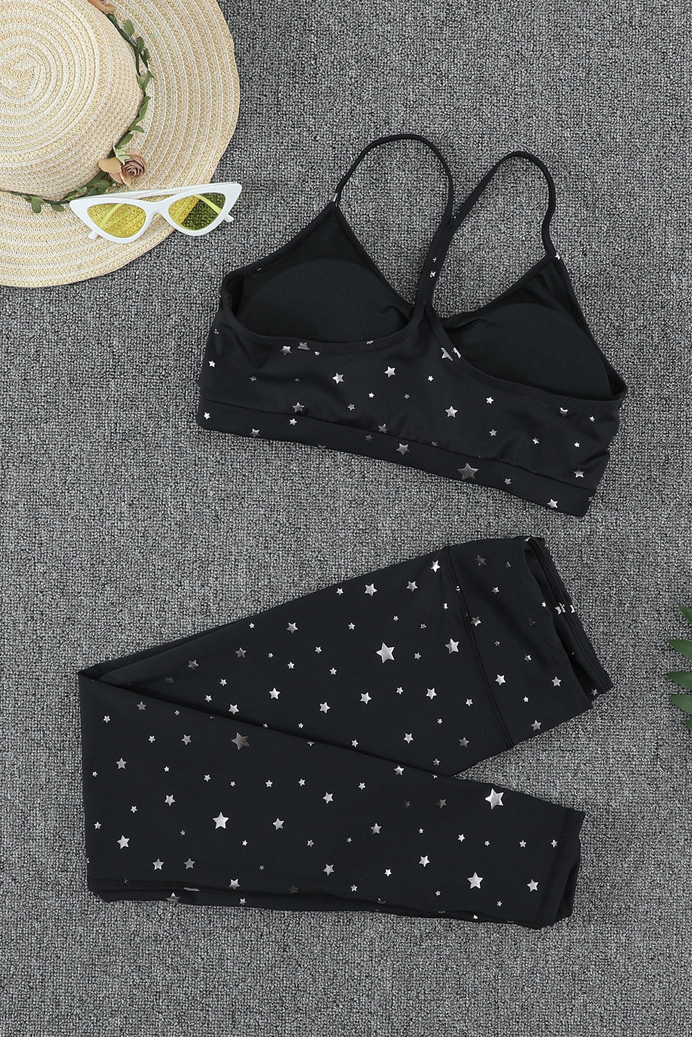 Star Print Sports Bra and Leggings Set - Absolute Fashion 2020
