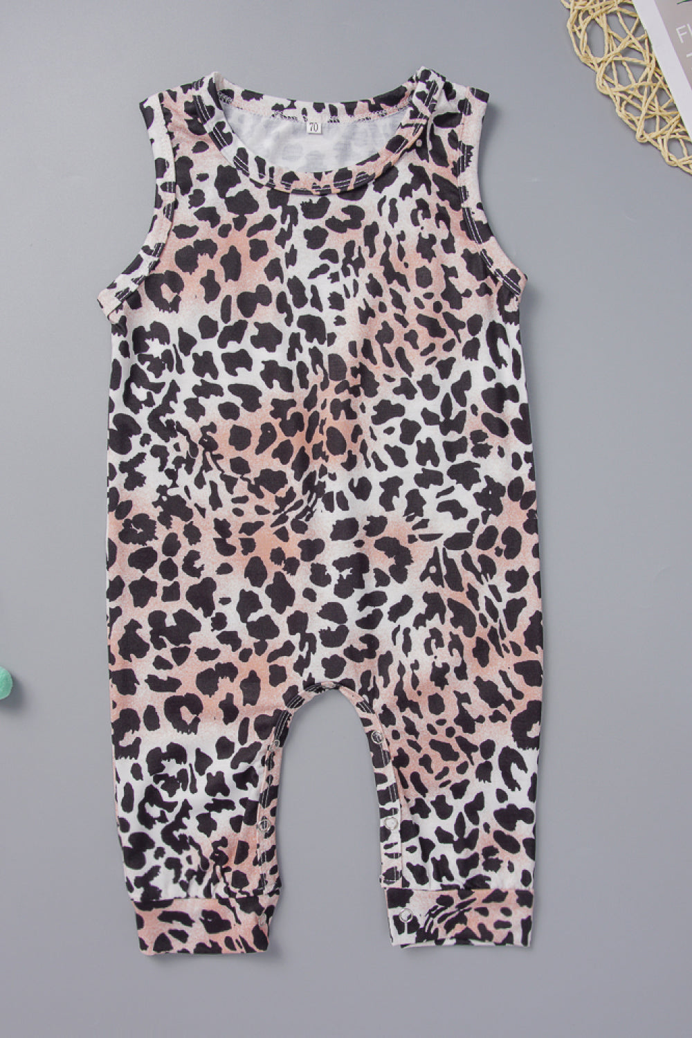 Baby Ruffle Sleeve T-Shirts and Leopard Jumpsuit Set