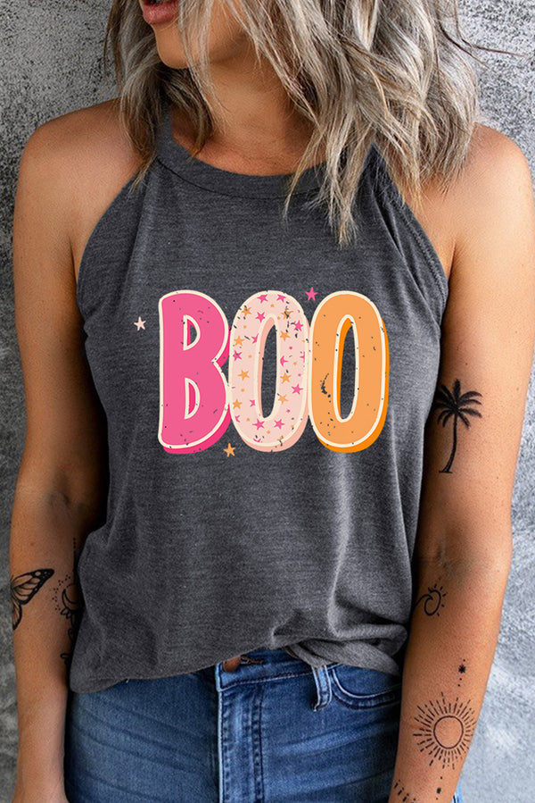 Round Neck Sleeveless BOO Graphic Tank Top - Absolute fashion 2020