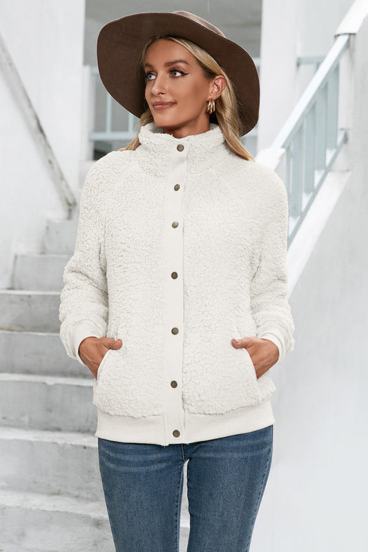 Snap Button Down Teddy Jacket - Absolute Fashion 2020