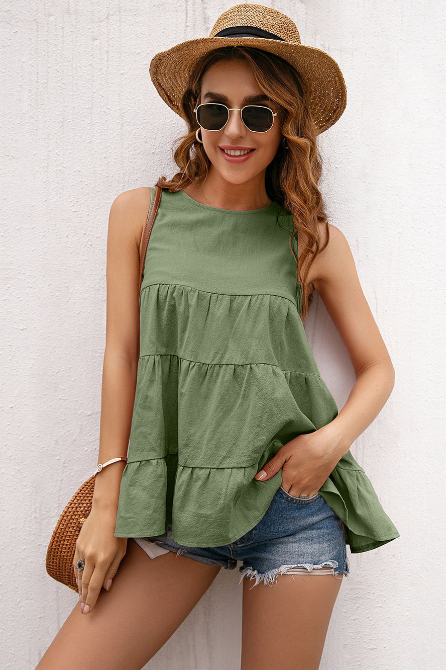 Tiered Layer Ruffle Hem Top - Absolute Fashion 2020