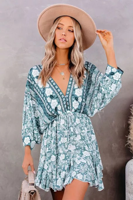 Bohemian Vintage Print Dress - Absolute Fashion 2020