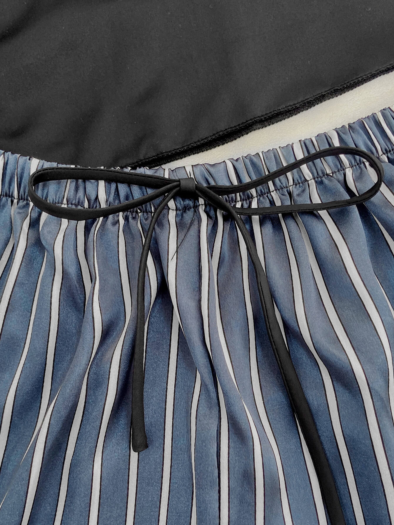 Lace Trim Spaghetti Strap Cami and Striped Shorts Pajama Set