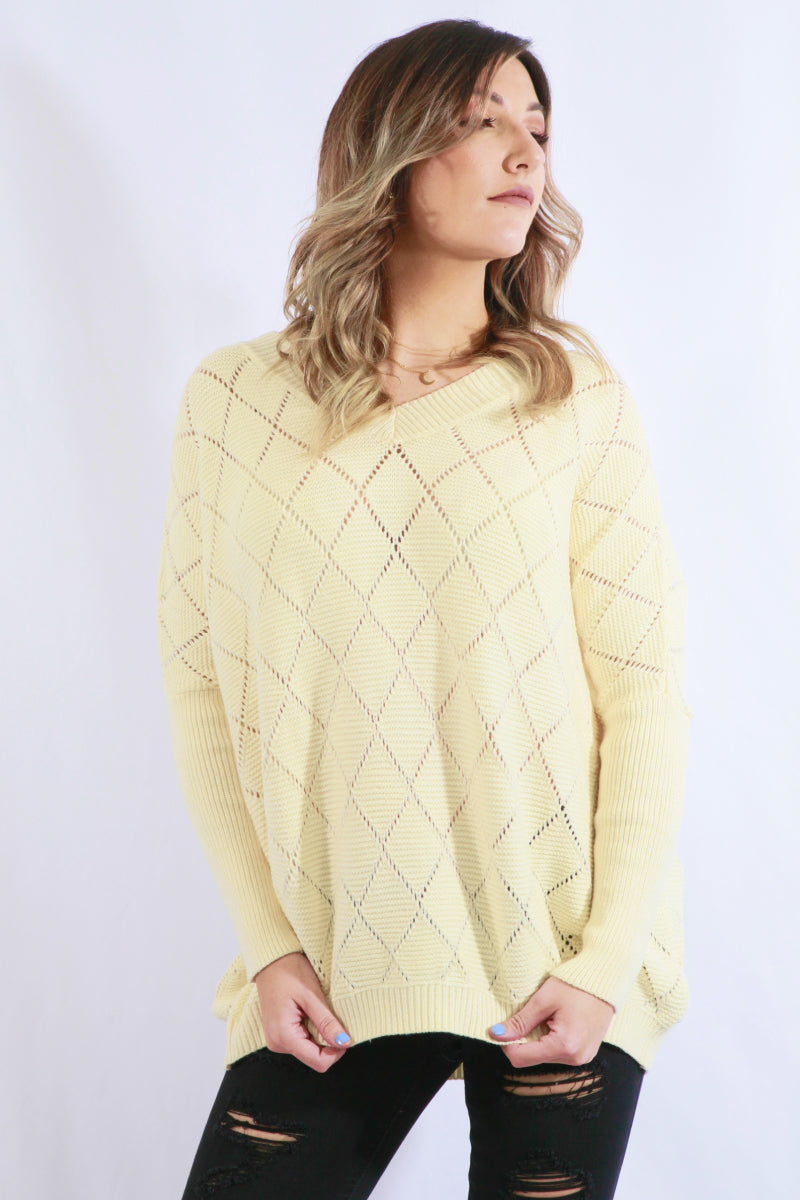 V-neck Oversized Dolman Sleeve Sweater
